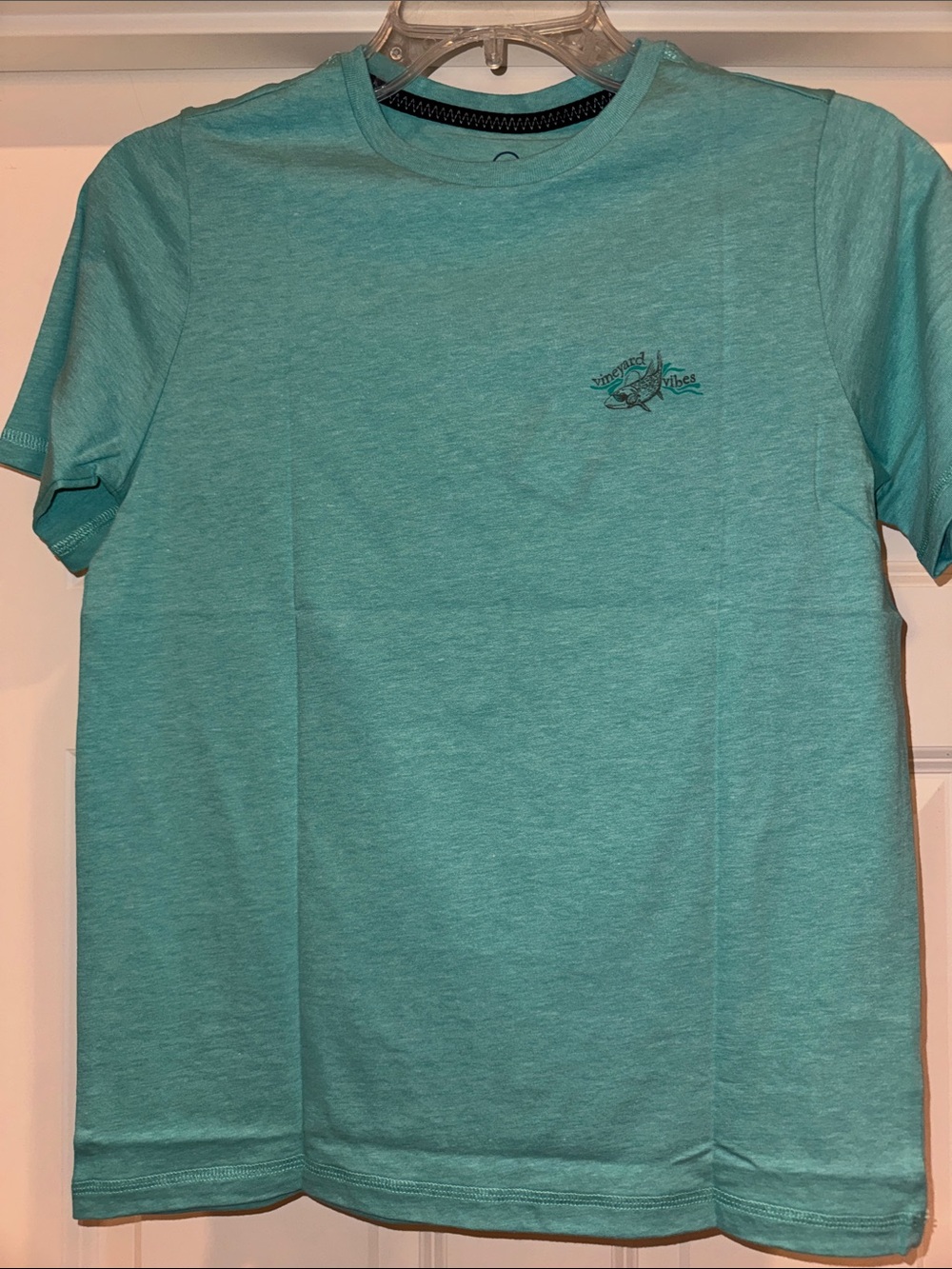NWT Boys Vineyard Vines Dunes Tee Capri Blue Heather Graphic Tee Size Med 10-12
